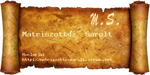 Matriszottó Sarolt névjegykártya